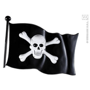 Op deze afbeelding zie je een Decoratie, van het merk Widmann. Decoratie Piratenvlag 45x32 Centimeter