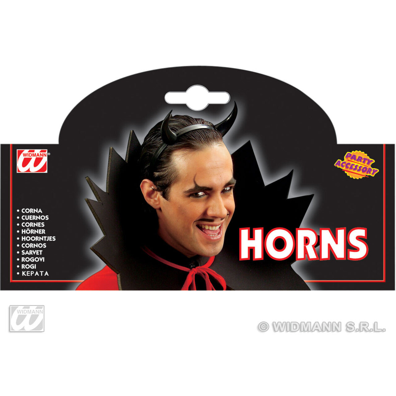 Op deze afbeelding zie je een Accessoires, van het merk Widmann. Duivelshoorn Zwart