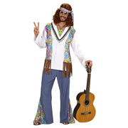 Op deze afbeelding zie je een Kostuums, van het merk Widmann. Hippie Man, Woodstock Lennon Kostuum