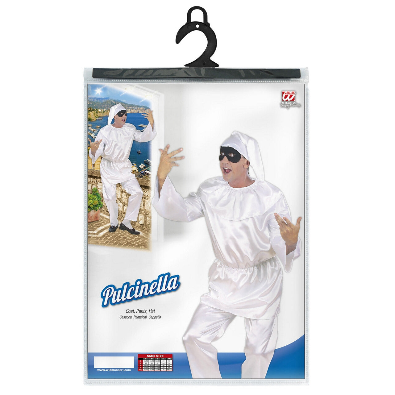 Op deze afbeelding zie je een Kostuums, van het merk Widmann. Mystere Pulcinella Kostuum Man