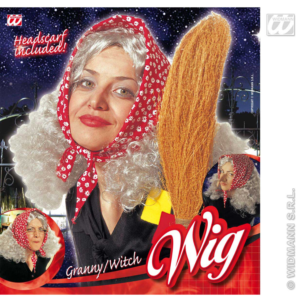 Op deze afbeelding zie je een Accessoires, van het merk Widmann. Omapruik Met Hoofddoek