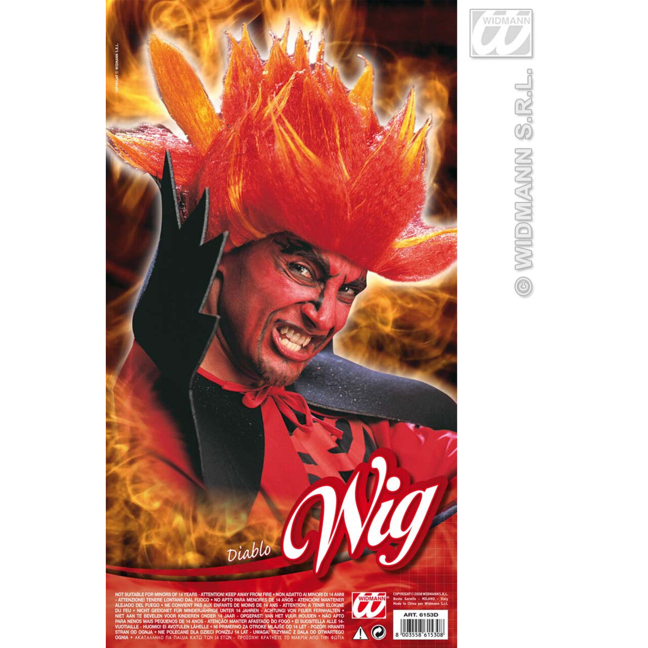 Op deze afbeelding zie je een Accessoires, van het merk Widmann. Pruik, Diablo