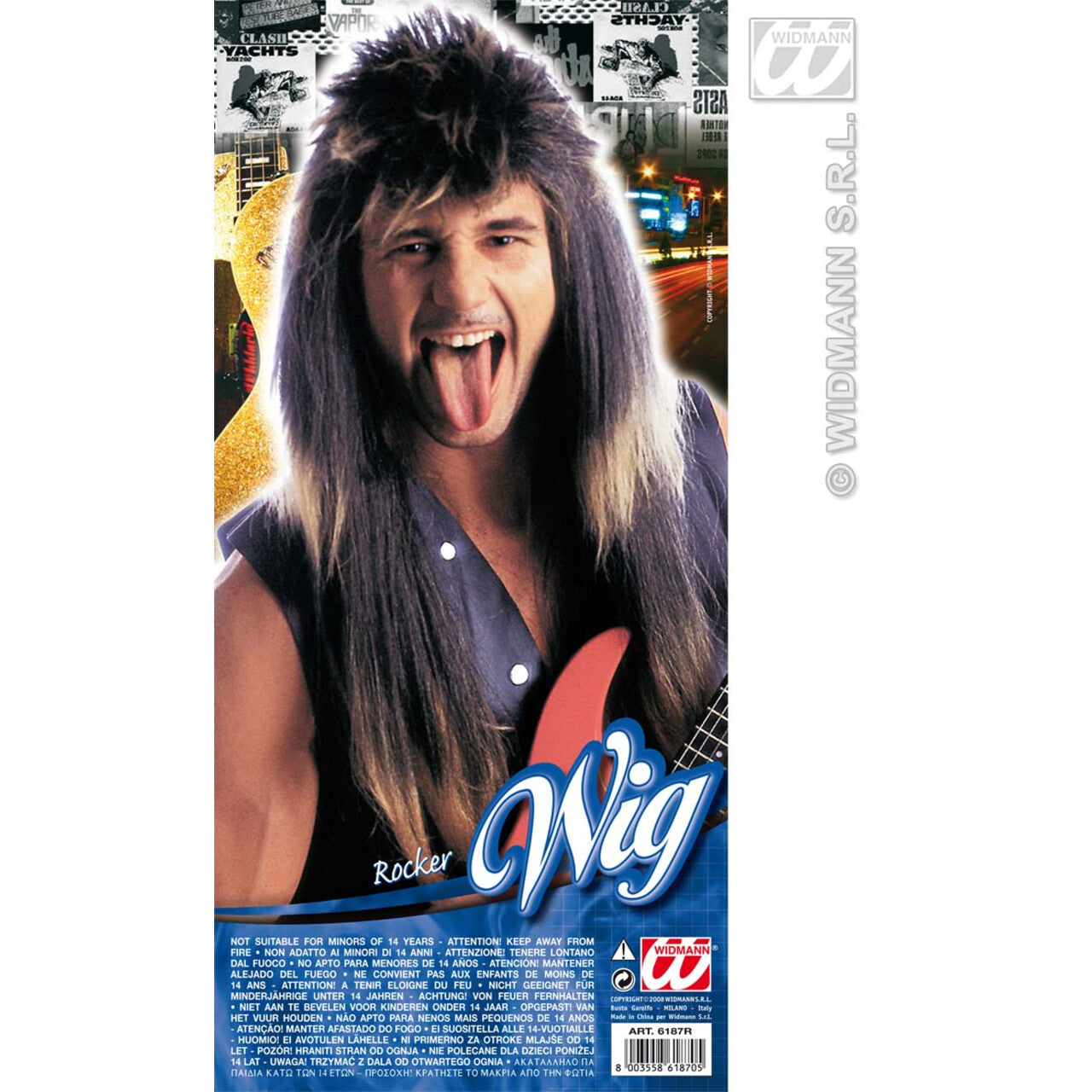 Op deze afbeelding zie je een Accessoires, van het merk Widmann. Pruik, Rocker