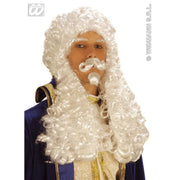 Op deze afbeelding zie je een Accessoires, van het merk Widmann. Pruik, Francois Wit