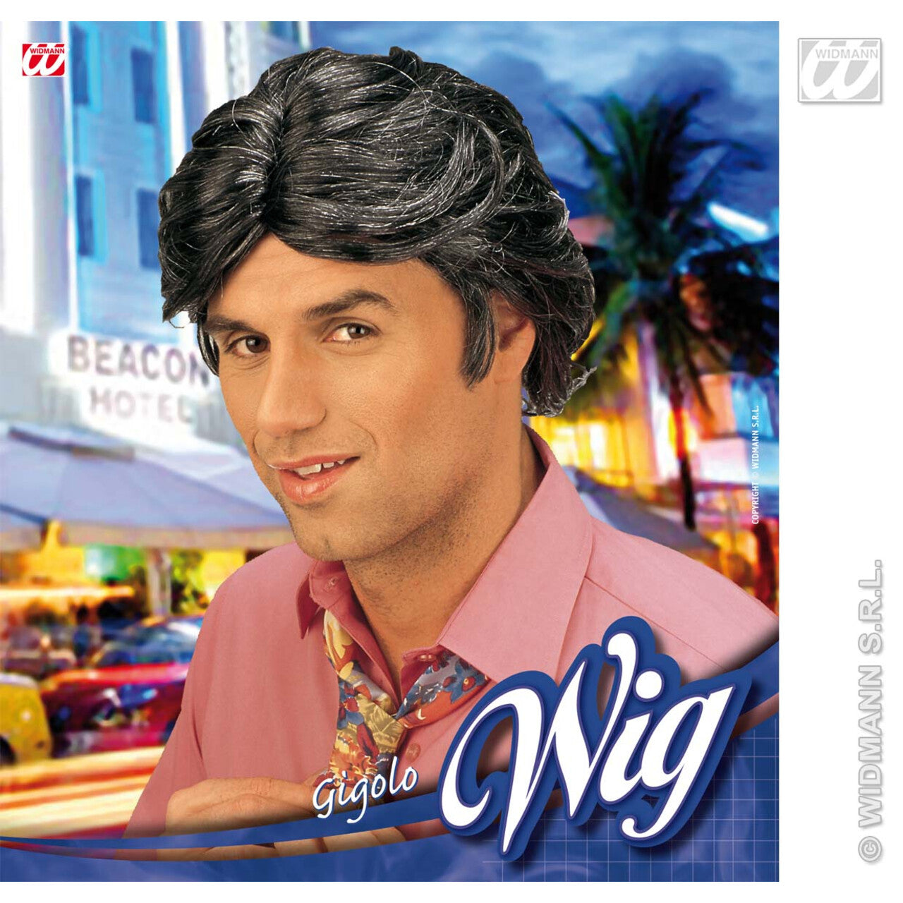 Op deze afbeelding zie je een Accessoires, van het merk Widmann. Pruik, Gigolo
