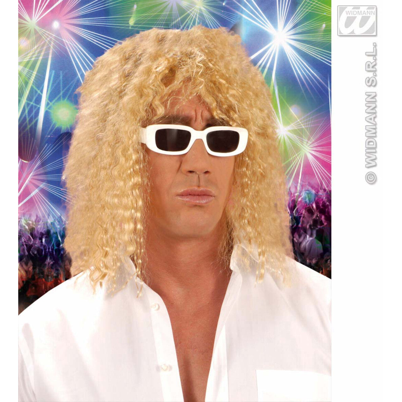 Op deze afbeelding zie je een Accessoires, van het merk Widmann. Pruik, Zanger