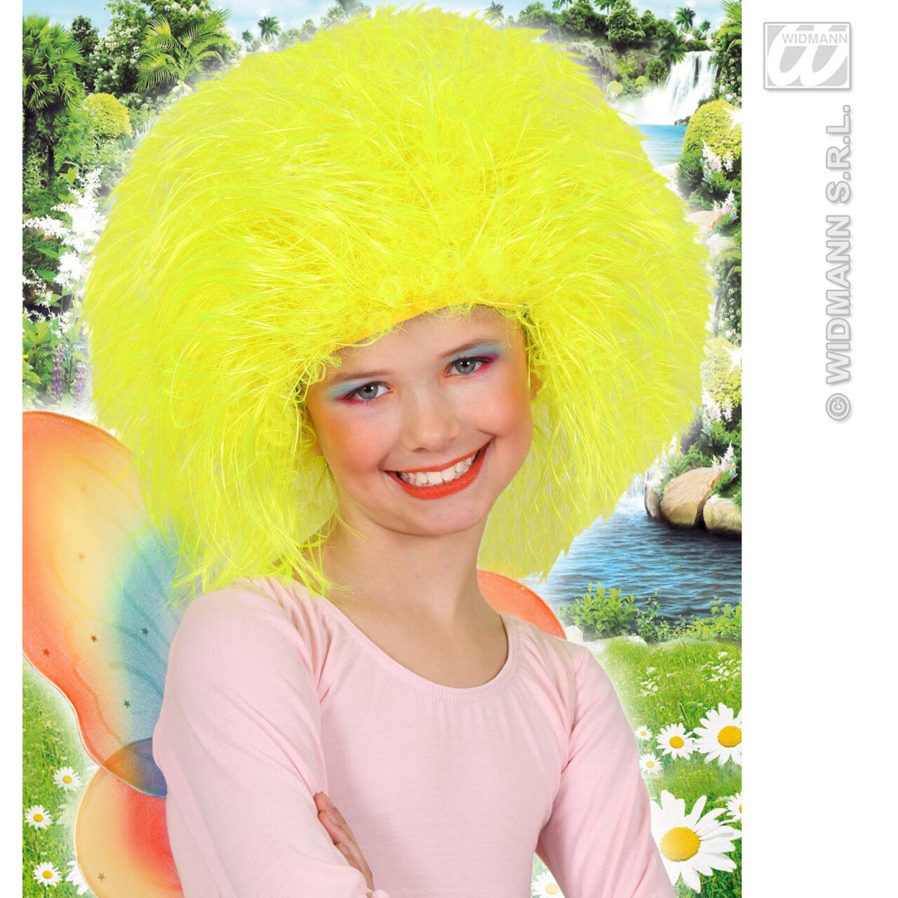 Op deze afbeelding zie je een Accessoires, van het merk Widmann. Pruik, Fee Kind Neon, Geel