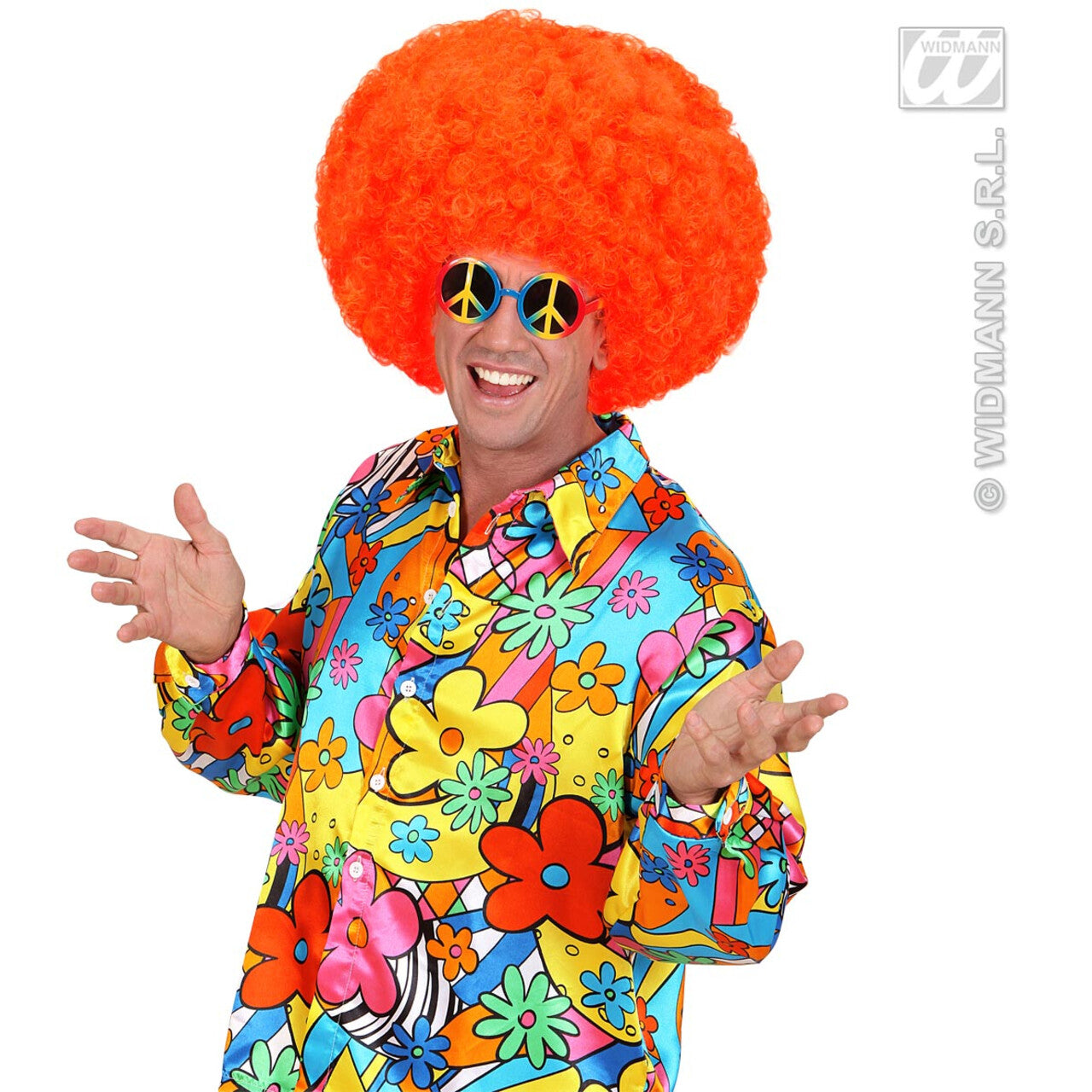 Op deze afbeelding zie je een Accessoires, van het merk Widmann. Bril, Love And Peace Multi Kleuren