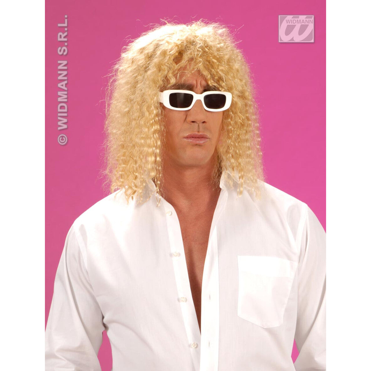 Op deze afbeelding zie je een Accessoires, van het merk Widmann. Bril, Zanger Wit