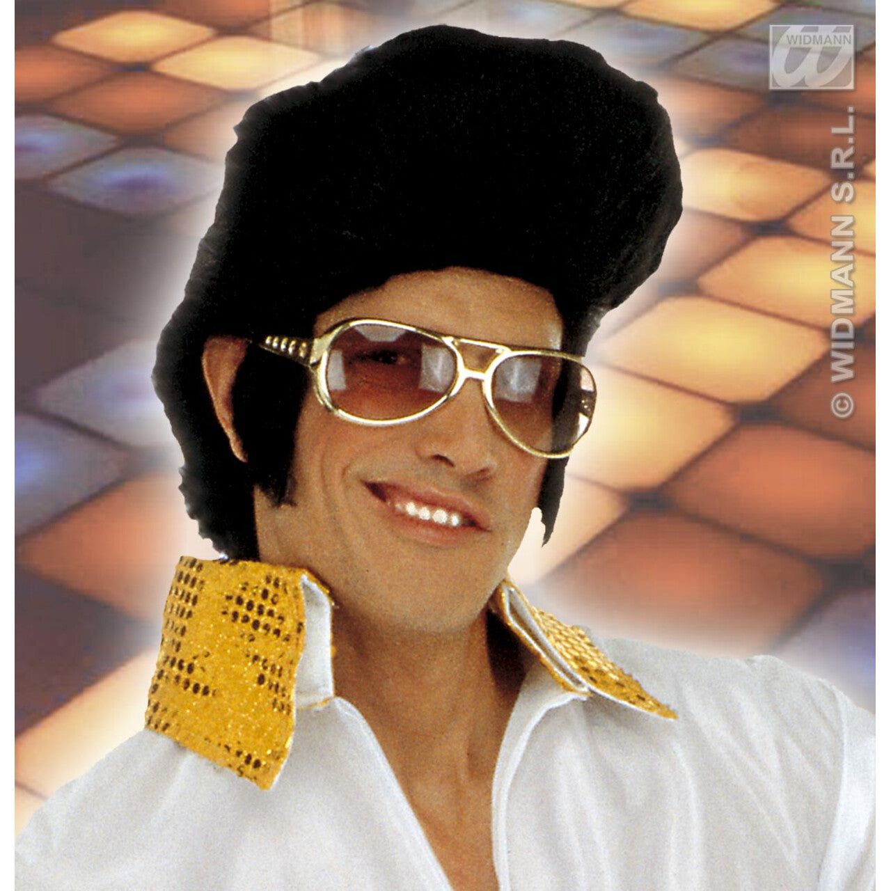 Op deze afbeelding zie je een Accessoires, van het merk Widmann. Bril, Rock N Roll Goud