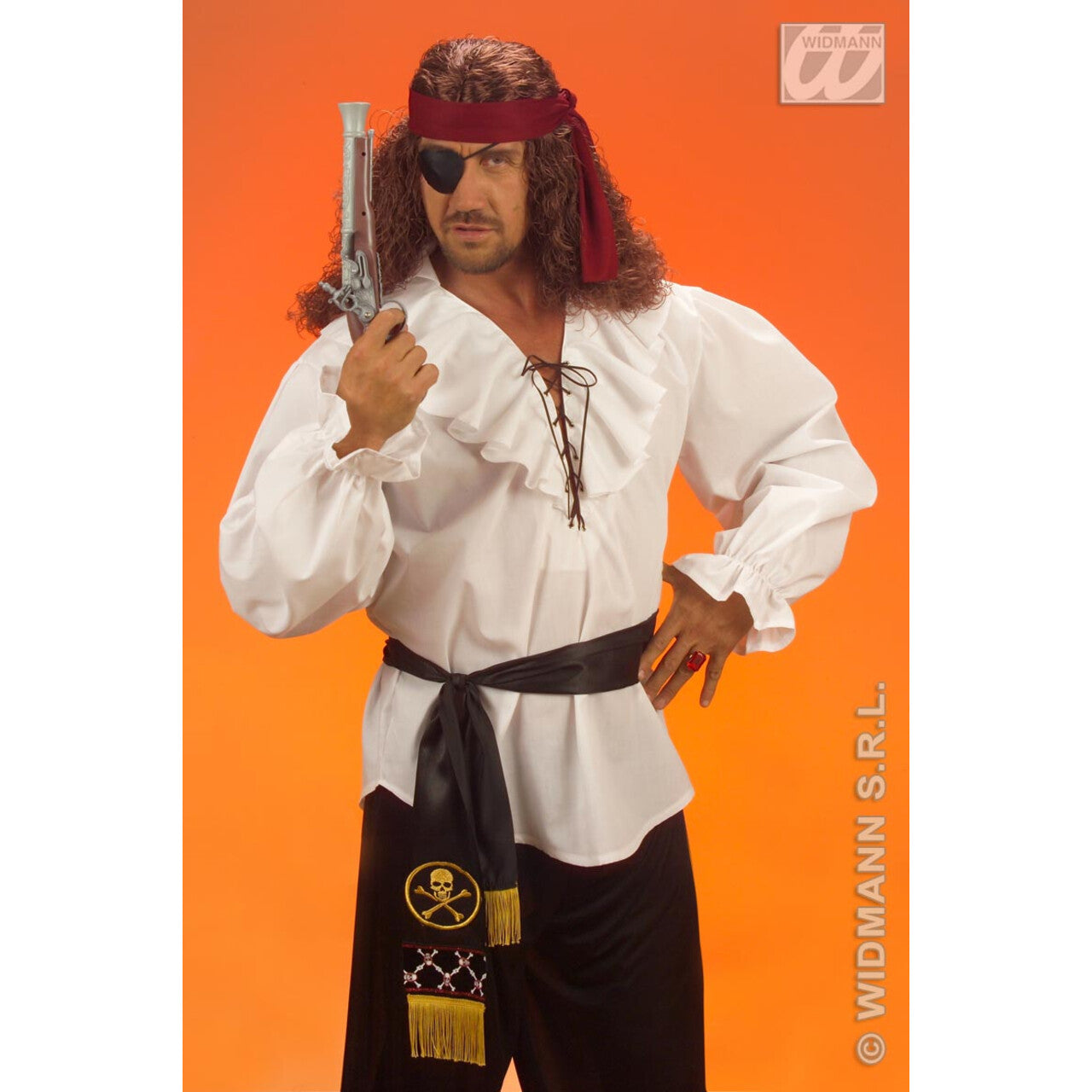 Op deze afbeelding zie je een Accessoires, van het merk Widmann. Piratensjerp Satijn
