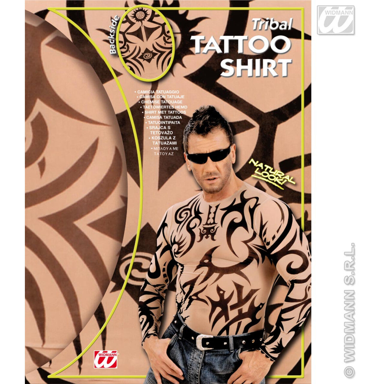 Op deze afbeelding zie je een Kostuums, van het merk Widmann. Tattoo Shirt Stam, Man