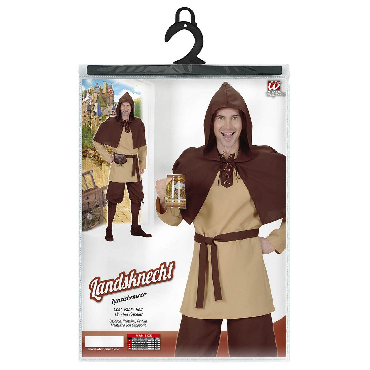 Op deze afbeelding zie je een Kostuums, van het merk Widmann. Arme Landsknecht Kostuum Man