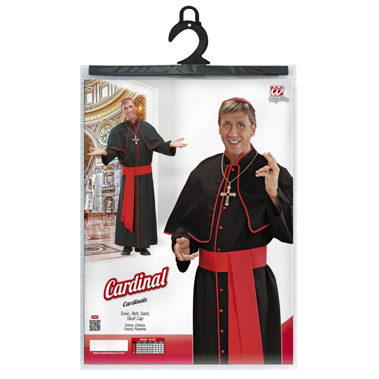 Op deze afbeelding zie je een Kostuums, van het merk Widmann. Kardinaal Luxe St Pieter Kostuum Man