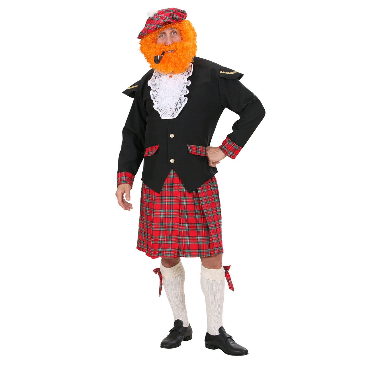 Op deze afbeelding zie je een Kostuums, van het merk Widmann. Schotse Man Highlander Kilt Kostuum