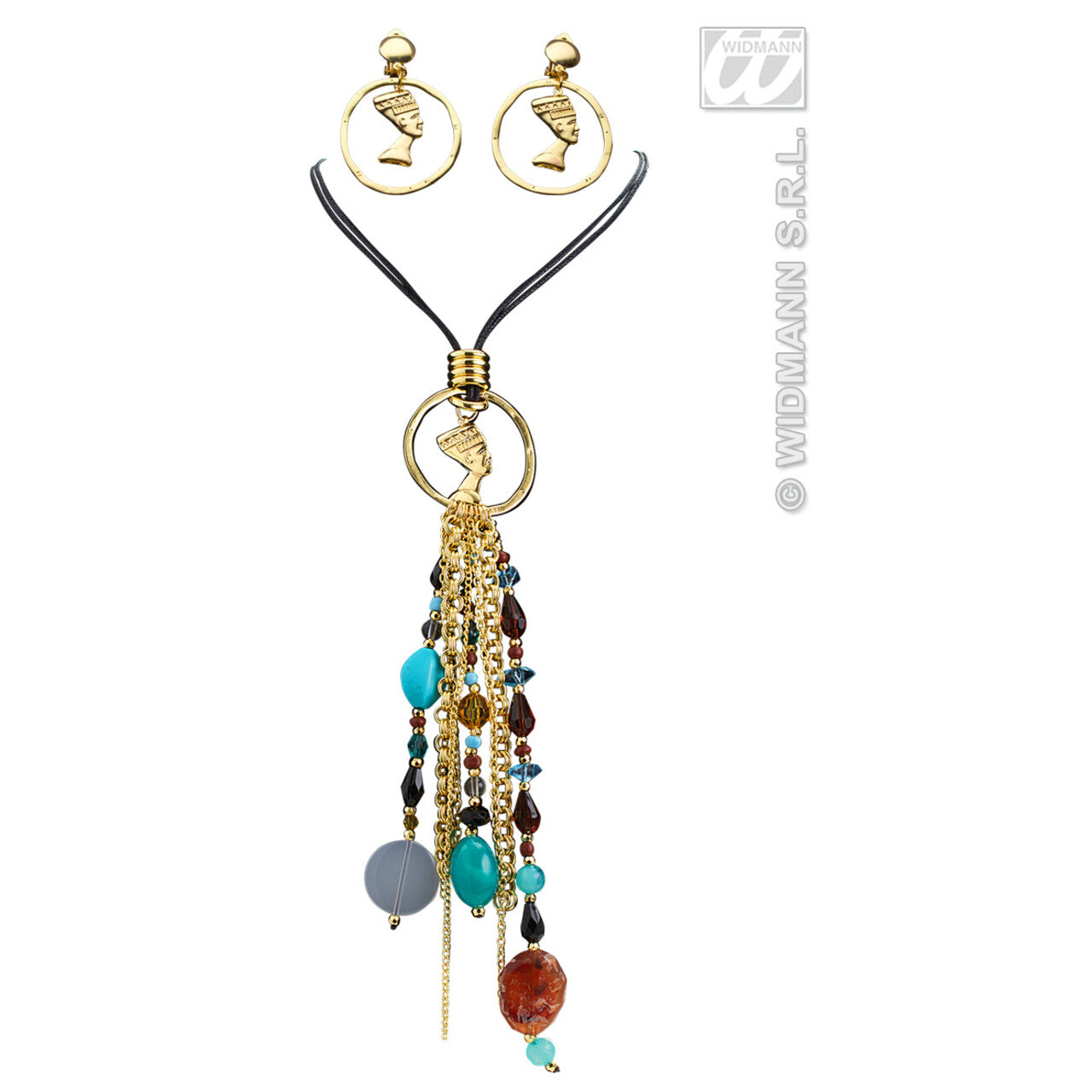Op deze afbeelding zie je een Accessoires, van het merk Widmann. Ketting Met Oorbellen Cleopatra