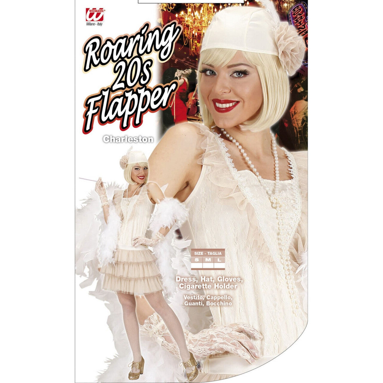 Op deze afbeelding zie je een Kostuums, van het merk Widmann. Roaring 20s Flapper Kostuum Vrouw