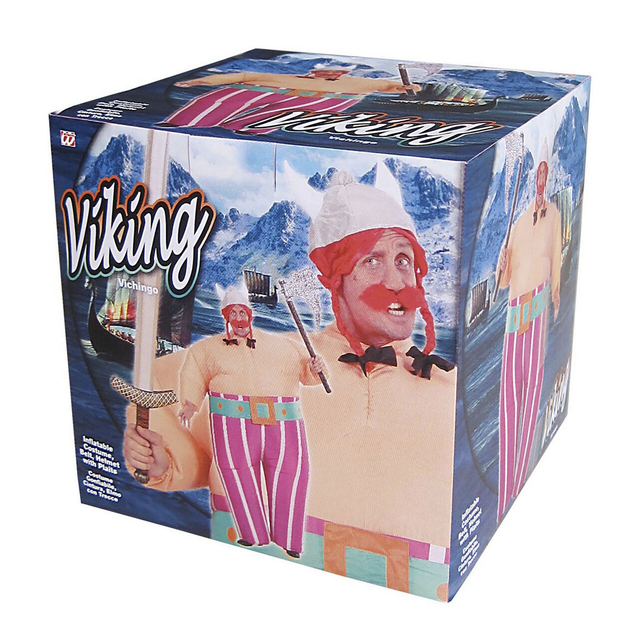 Op deze afbeelding zie je een Kostuums, van het merk Widmann. Opblaasbaar Viking Obelix Kostuum Man