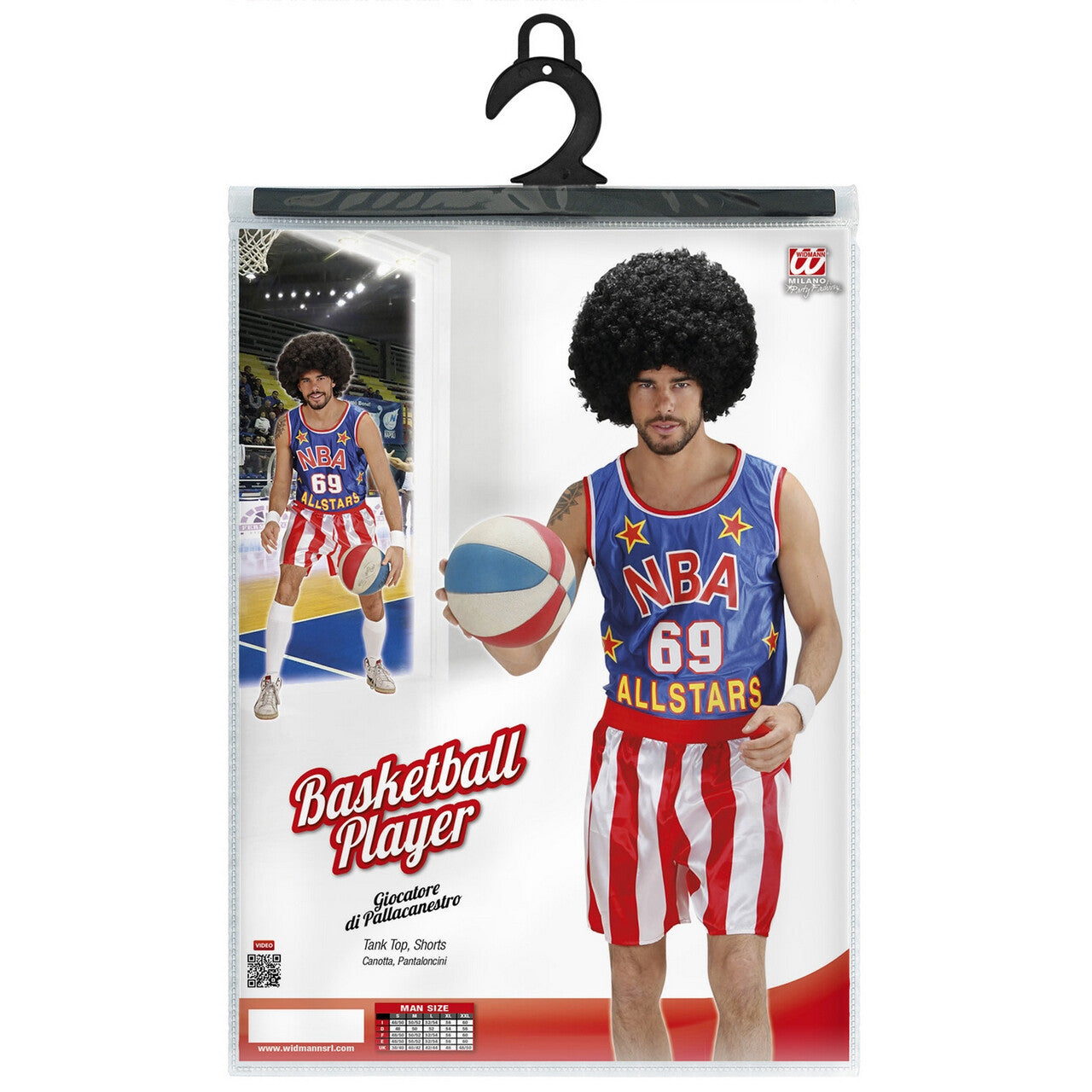 Op deze afbeelding zie je een Kostuums, van het merk Widmann. Basketbal Speler Kostuum Man