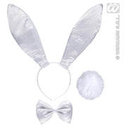 Op deze afbeelding zie je een Accessoires, van het merk Widmann. Verkleedset Bunny Glitter Wit