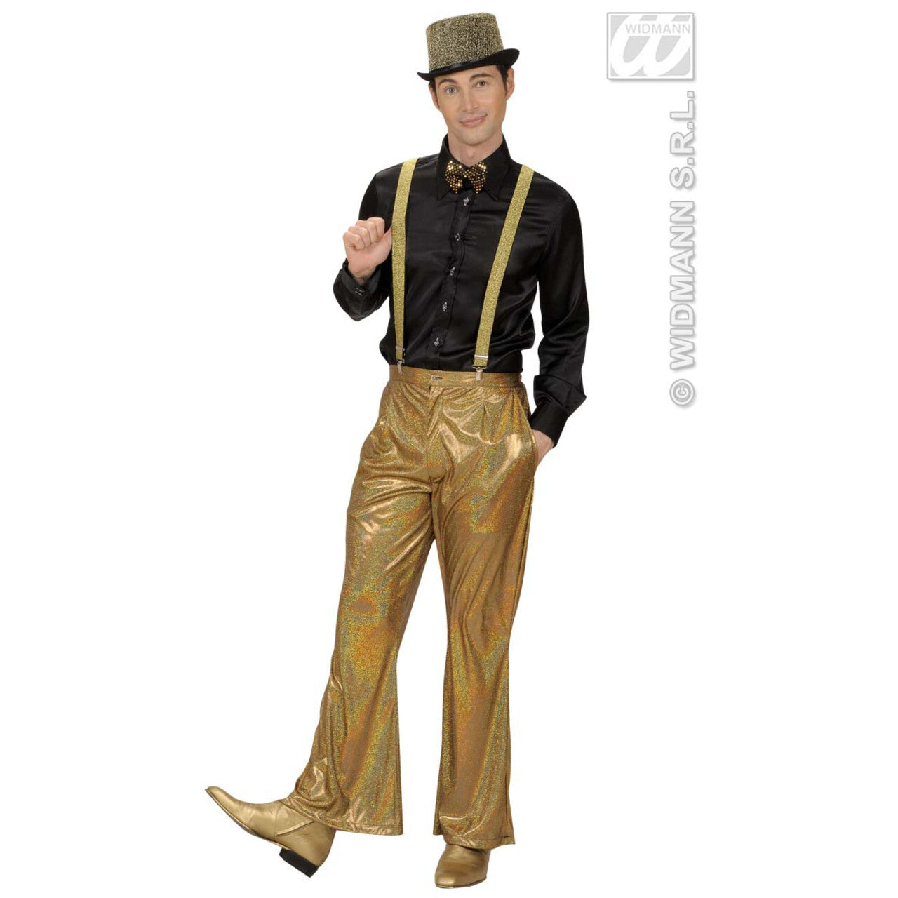 Op deze afbeelding zie je een Accessoires, van het merk Widmann. Bretel Lurex, Goud