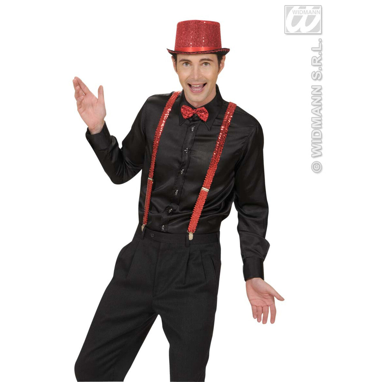 Op deze afbeelding zie je een Accessoires, van het merk Widmann. Bretel Pailletten, Rood