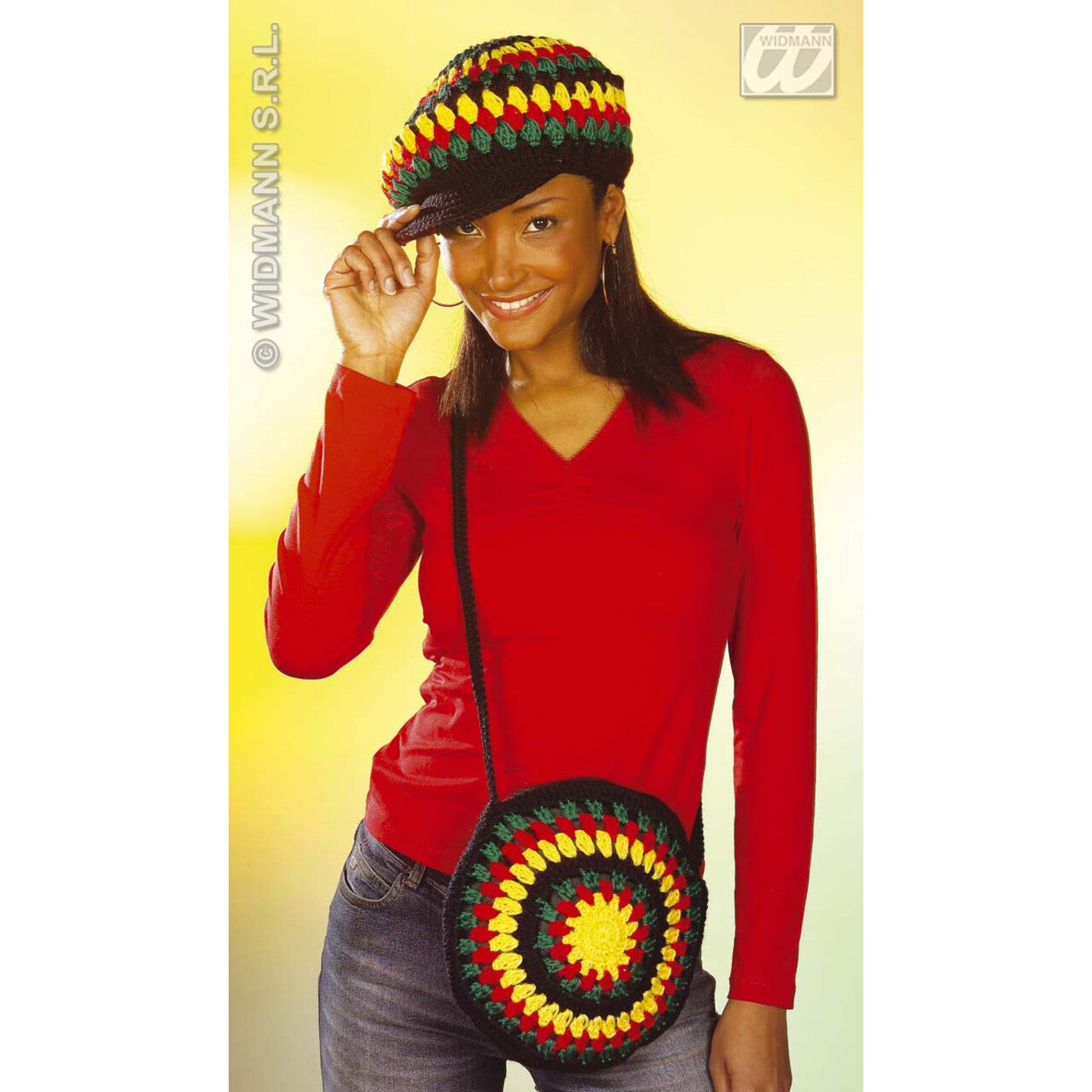Op deze afbeelding zie je een Accessoires, van het merk Widmann. Reggae / Rasta Handtasje