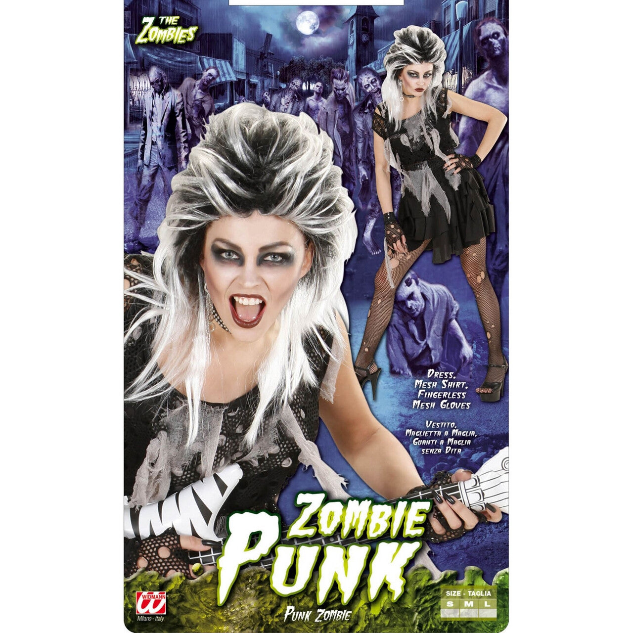 Op deze afbeelding zie je een Kostuums, van het merk Widmann. Punk Zombie Kostuum Vrouw