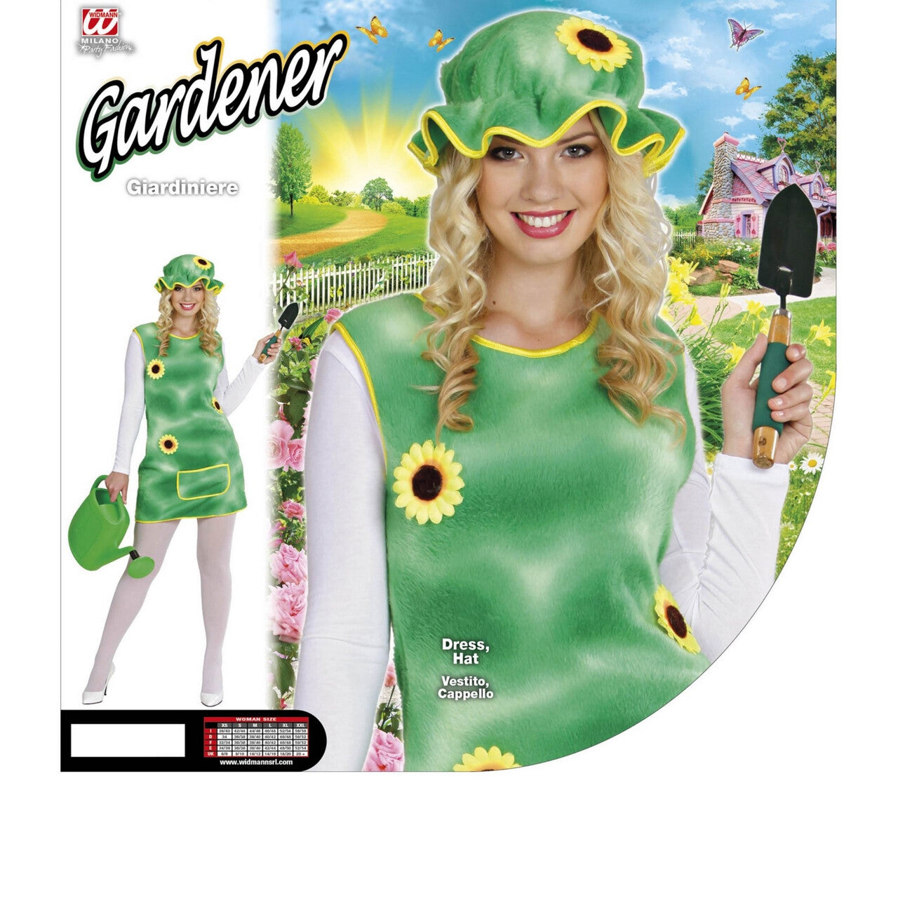 Op deze afbeelding zie je een Kostuums, van het merk Widmann. Jurkje Tuin Ms Green Vrouw Kostuum