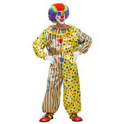 Op deze afbeelding zie je een Kostuums, van het merk Widmann. Veelkleurige Clown Jumpsuit Volwassen Kostuum