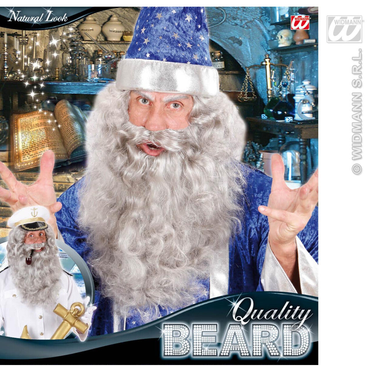 Op deze afbeelding zie je een Accessoires, van het merk Widmann. Maxi Baard Grijs
