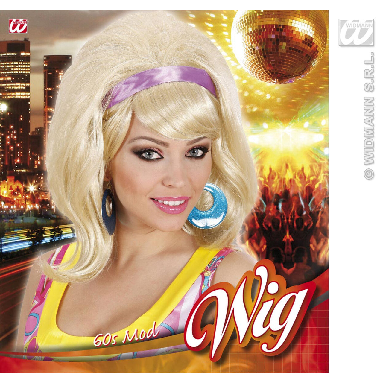Op deze afbeelding zie je een Accessoires, van het merk Widmann. Pruik, 60s Modieus Blond