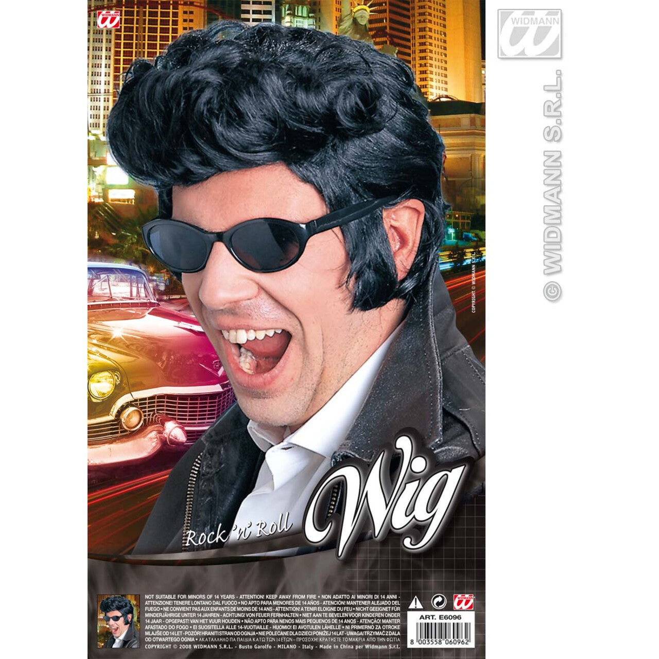 Op deze afbeelding zie je een Accessoires, van het merk Widmann. Pruik, Elvis