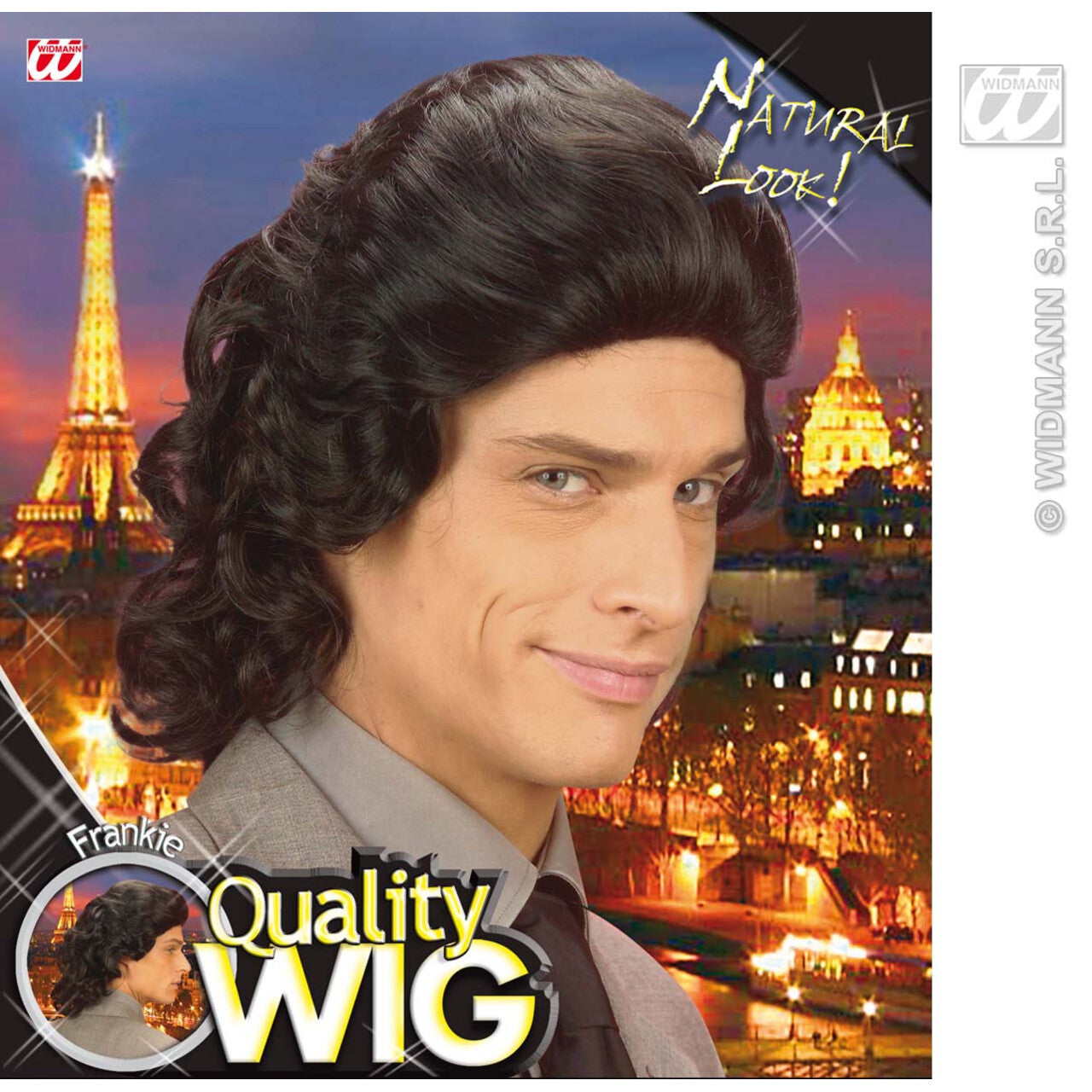 Op deze afbeelding zie je een Accessoires, van het merk Widmann. Pruik, Frankie Zwart