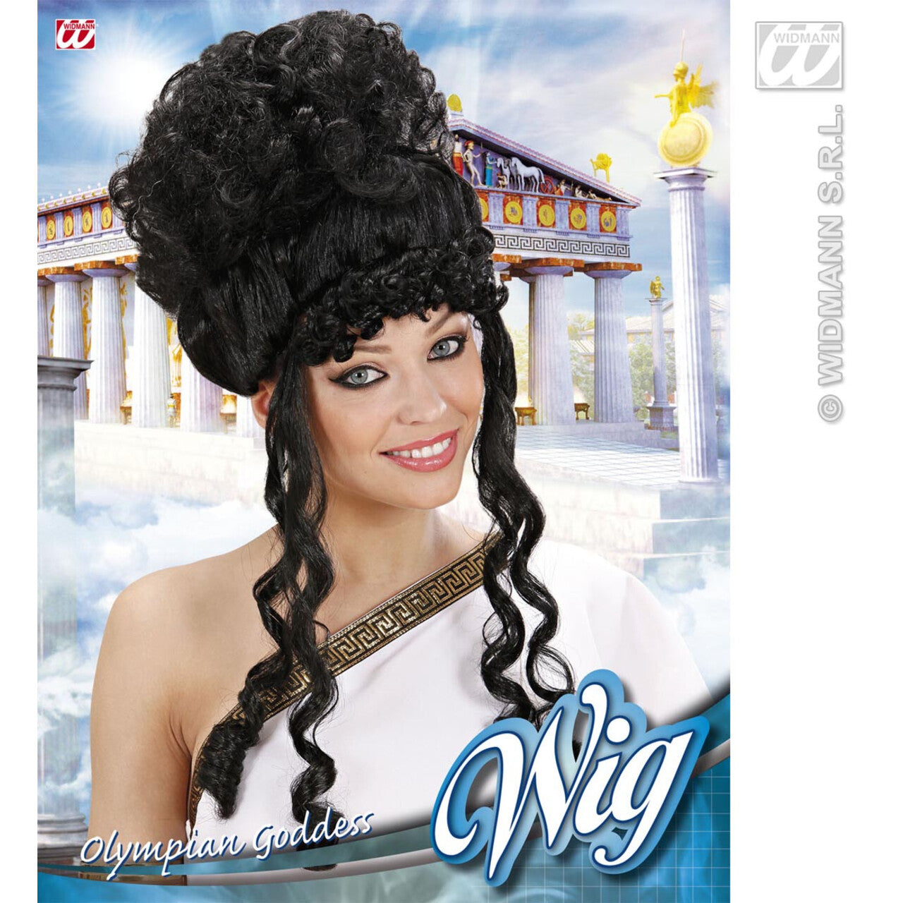 Op deze afbeelding zie je een Accessoires, van het merk Widmann. Pruik Olympische Godin Zwart