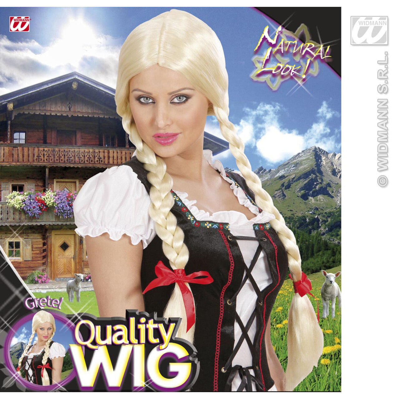 Op deze afbeelding zie je een Accessoires, van het merk Widmann. Pruik, Lange Vlechten Blond