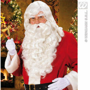 Op deze afbeelding zie je een Accessoires, van het merk Widmann. Deluxe Kerstman Sinterklaas Set Pruik Met Baard Snor En Wenkbrauwen