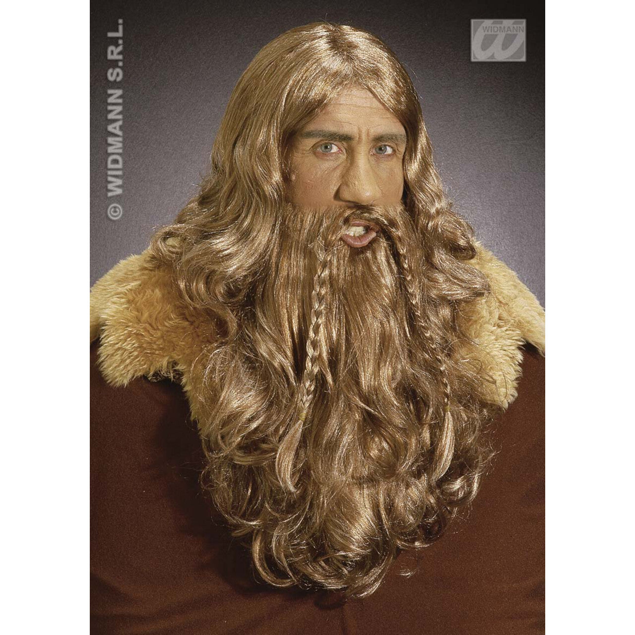 Op deze afbeelding zie je een Accessoires, van het merk Widmann. Pruik, Viking Met Baard En Snor