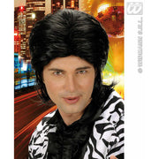 Op deze afbeelding zie je een Accessoires, van het merk Widmann. Pruik, Wetlook Lang Haar Man Zwart