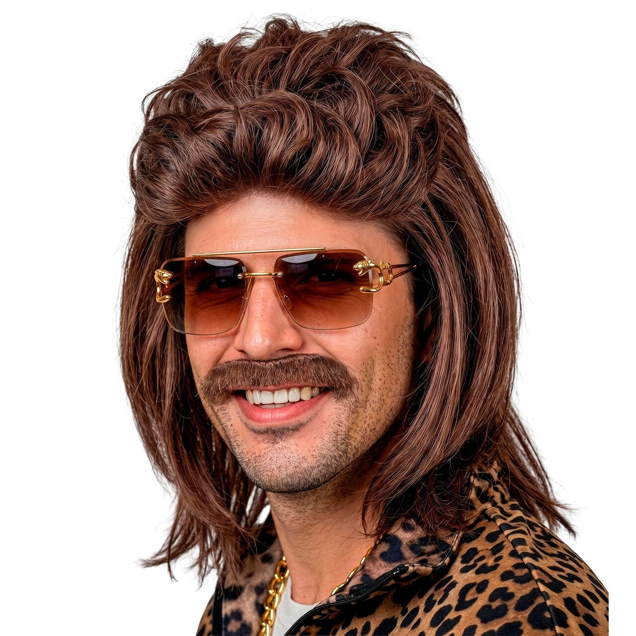 Op deze afbeelding zie je een Accessoires, van het merk Widmann. Retro Matjespruik Met Snor