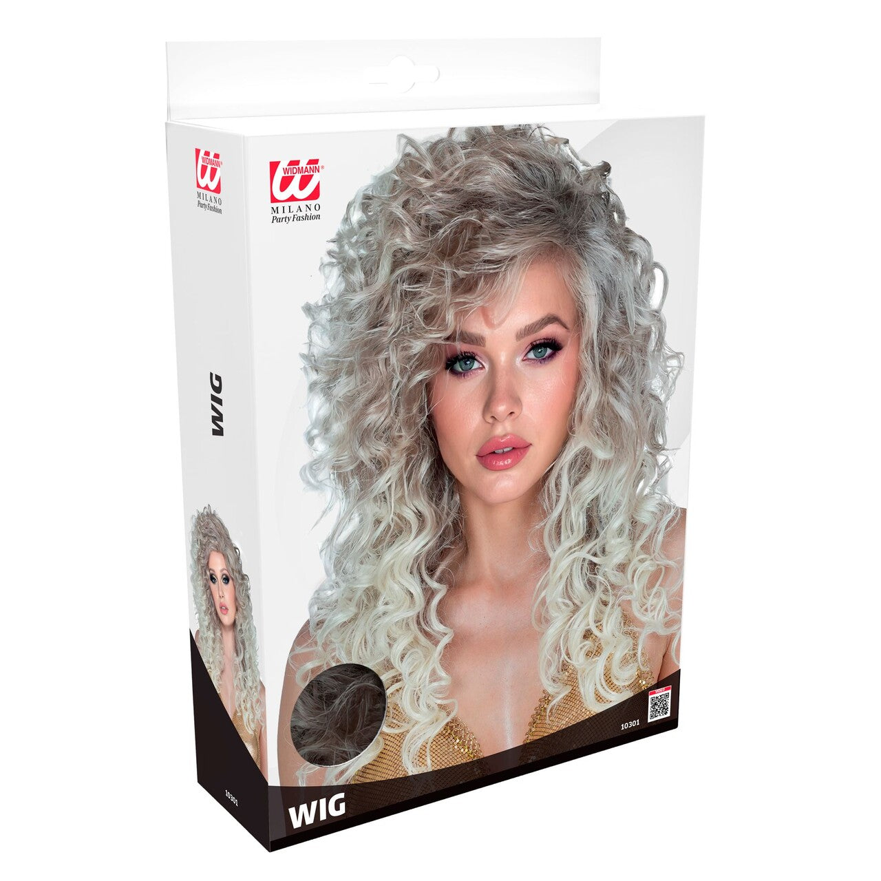 Op deze afbeelding zie je een Accessoires, van het merk Widmann. Rock Chick Pruik Blond