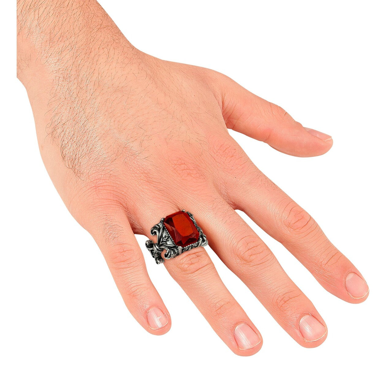 Op deze afbeelding zie je een Accessoires, van het merk Widmann. Gothic Bloedsteen Ring