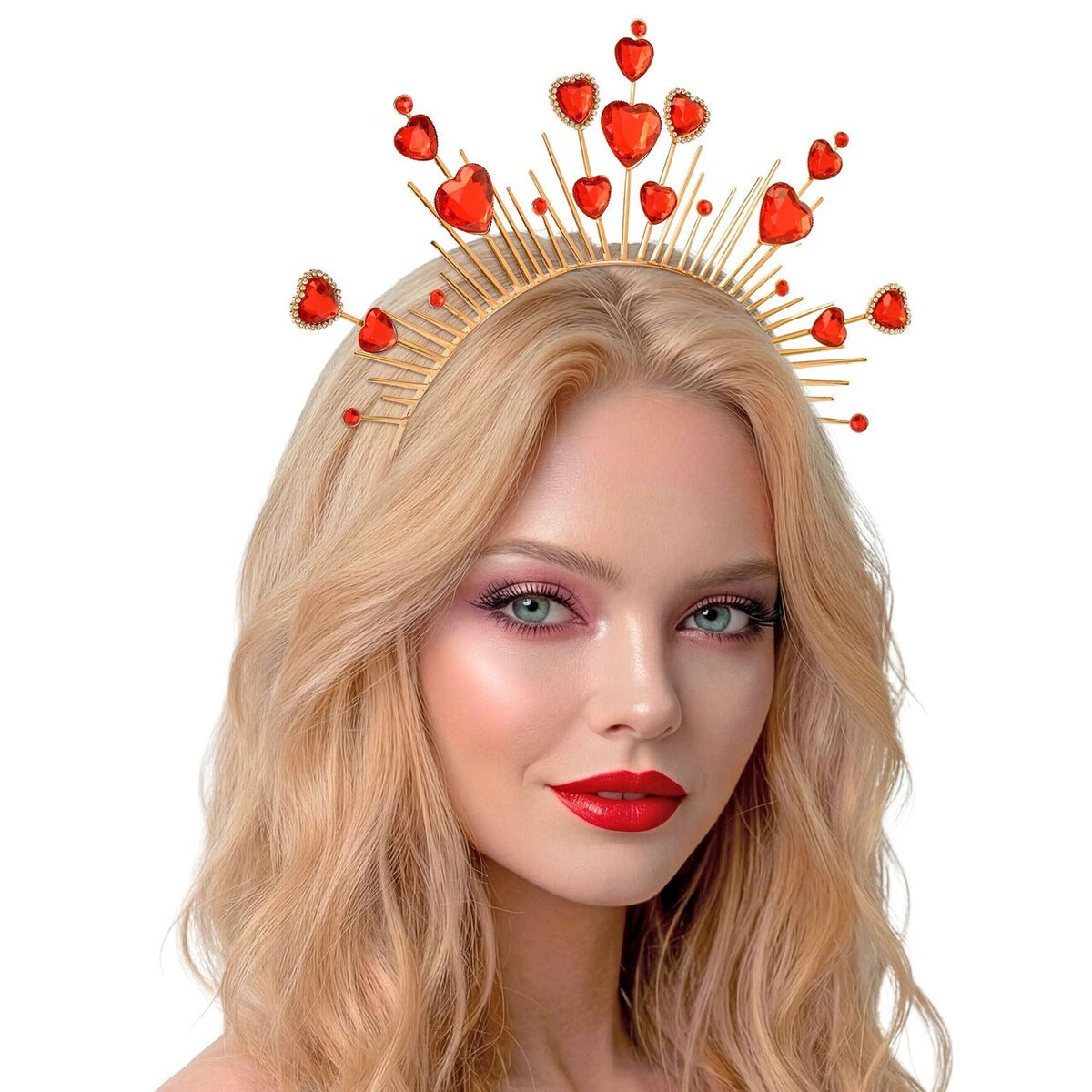 Op deze afbeelding zie je een Accessoires, van het merk Widmann. Red Hearts Tiara