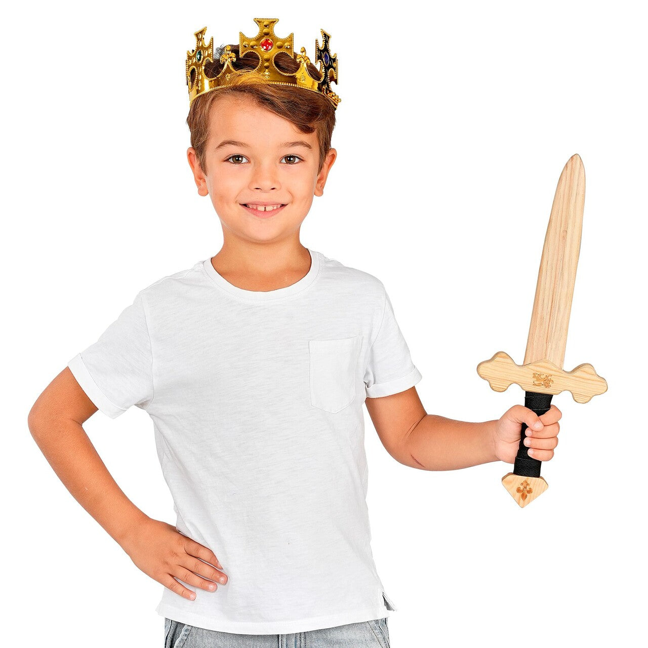 Op deze afbeelding zie je een Accessoires, van het merk Widmann. Houten Speelzwaard Ridder