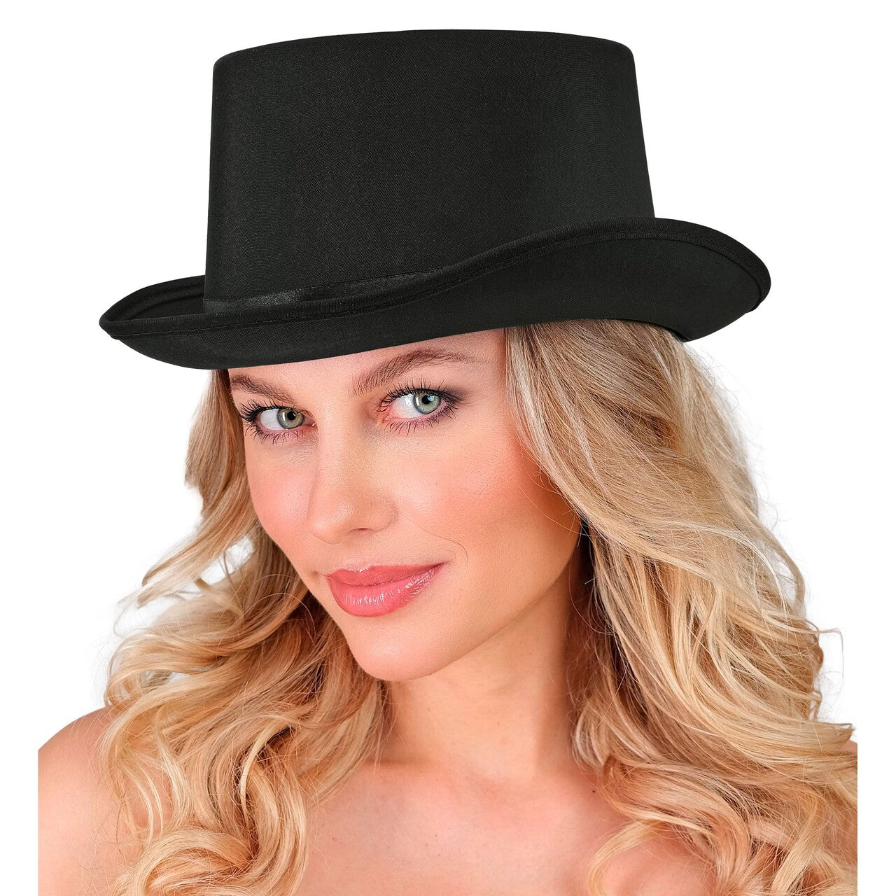 Op deze afbeelding zie je een Accessoires, van het merk Widmann. Nette Zwarte Hoed Satijn