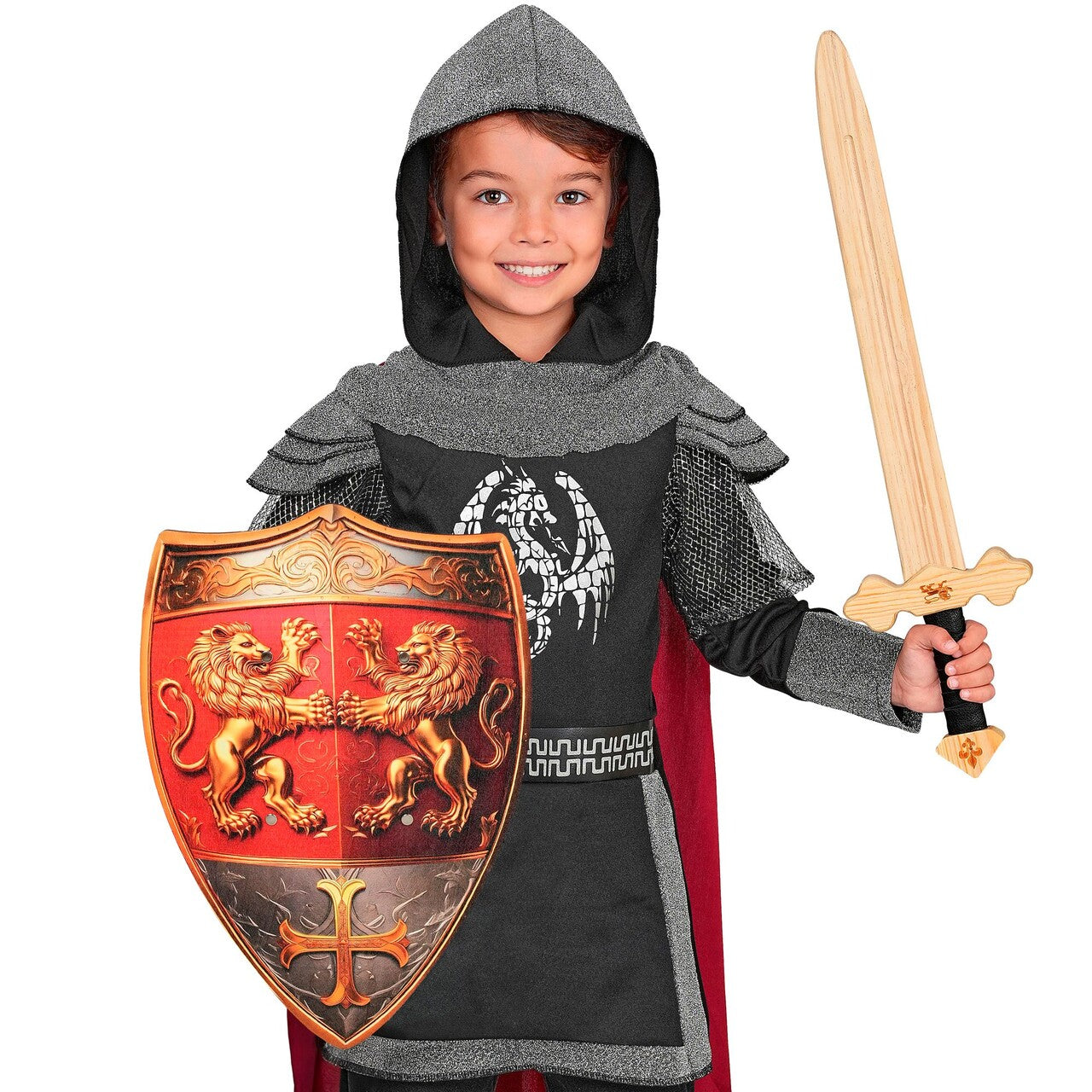 Op deze afbeelding zie je een Accessoires, van het merk Widmann. Dappere Leeuwen Ridder Schild Hout