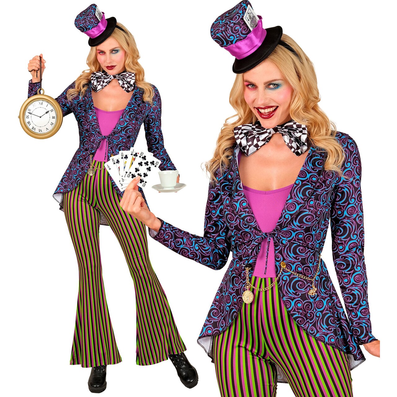 Op deze afbeelding zie je een Kostuums, van het merk Widmann. Hatter Maddy Madness Vrouw Kostuum