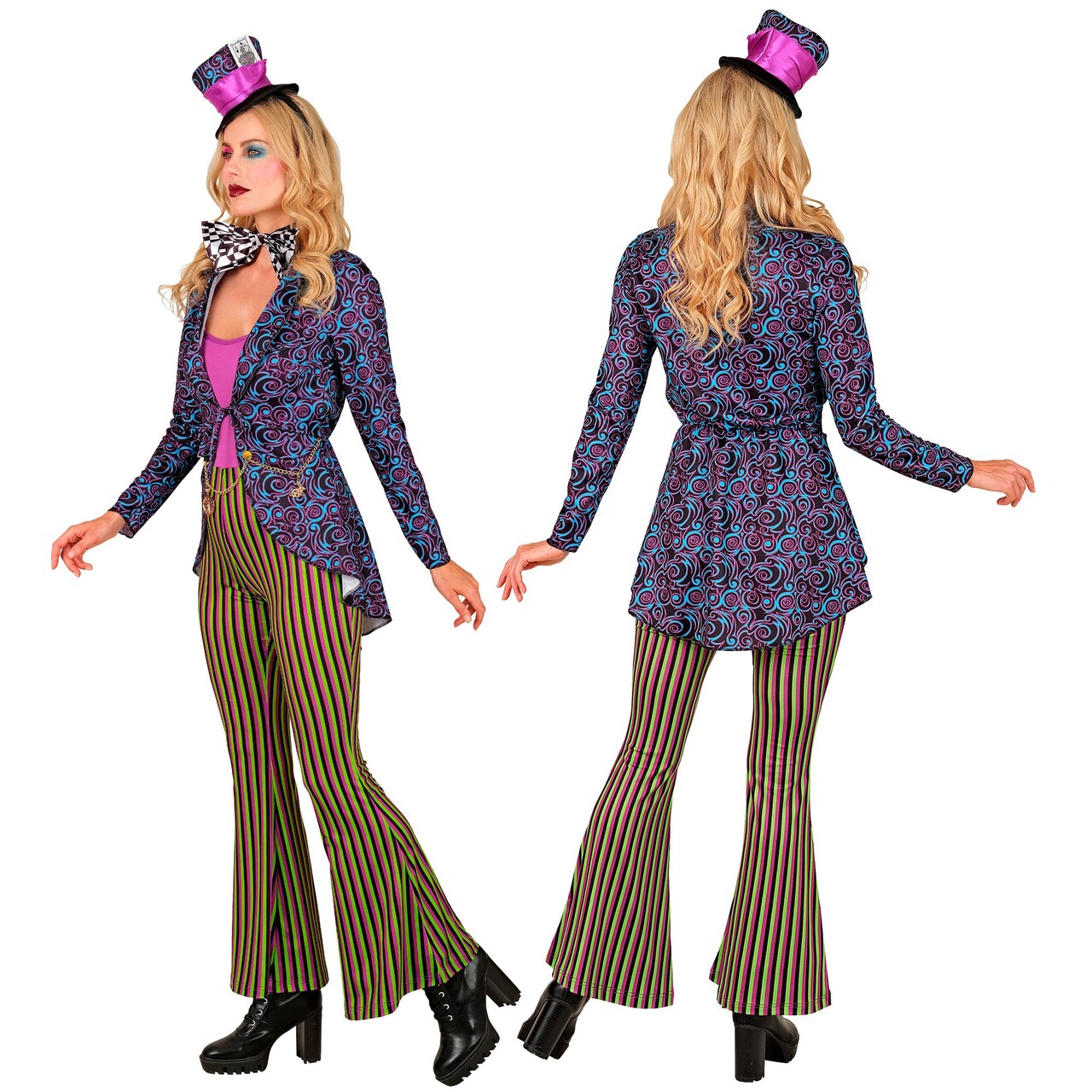 Op deze afbeelding zie je een Kostuums, van het merk Widmann. Hatter Maddy Madness Vrouw Kostuum