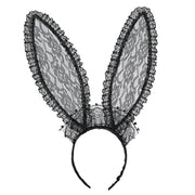 Op deze afbeelding zie je een Accessoires, van het merk Widmann. Sexy Zwarte Bunny Oren Kant, Zwart