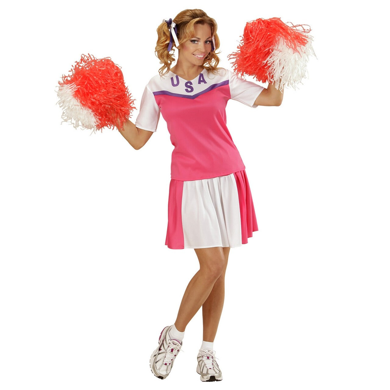 Op deze afbeelding zie je een Kostuums, van het merk Widmann. American Football Cheerleader Kostuum